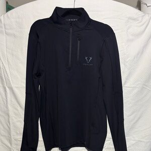 Men's Black Quarter-Zip Long Sleeve Shirt